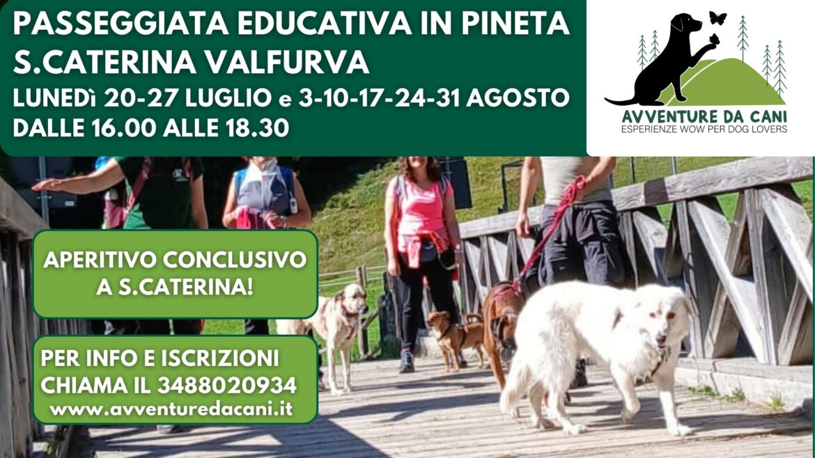 31 AGOSTO Passeggiata educativa in pineta con aperitivo a S.CATERINA VALFURVA (SO)