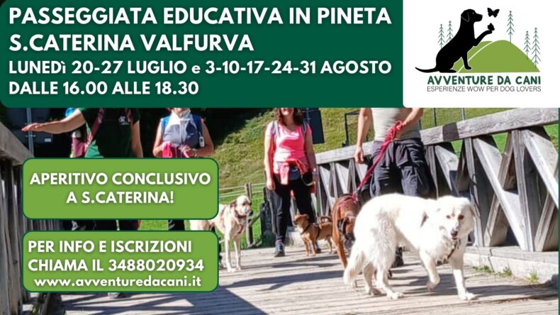 27 LUGLIO Passeggiata educativa in pineta con aperitivo a S.CATERINA VALFURVA (SO)